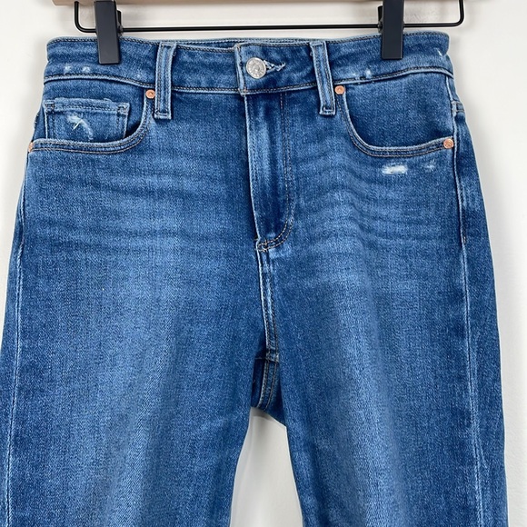 PAIGE Women’s Jeans 25 Cindy Straight Distressed Raw Hem Crop - Picture 2 of 8